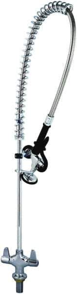 T&S Brass - Riser with Spring Guide, 2 Way Design, Wall Mount, Pre Rinse Faucet Assembly - Lever Handle - Exact Tool & Supply