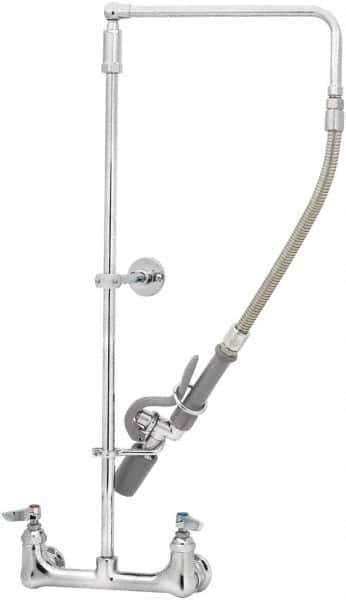 T&S Brass - No Spout, 2 Way Design, Wall Mount, Wall Pre Rinse Faucet Assembly - Lever Handle - Exact Tool & Supply