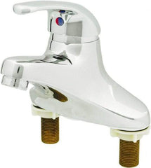 T&S Brass - Lever Handle, Deck Mounted Bathroom Faucet - One Handle, Pop Up Drain, Standard Spout - Exact Tool & Supply