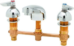 T&S Brass - Lever Handle, Deck Mounted Bathroom Faucet - Two Handle, No Drain, Standard Spout - Exact Tool & Supply