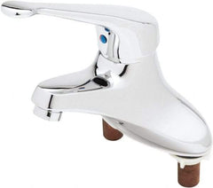 T&S Brass - Straight Handle, Deck Mounted Bathroom Faucet - One Handle, Pop Up Drain, Standard Spout - Exact Tool & Supply