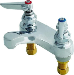 T&S Brass - Lever Handle, Deck Mounted Bathroom Faucet - Lavatory Faucet with Pop Up, No Drain, Standard Spout - Exact Tool & Supply
