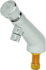 T&S Brass - Push Button Handle, Deck Mounted Bathroom Faucet - One Handle, No Drain, 6 Cast Spout - Exact Tool & Supply
