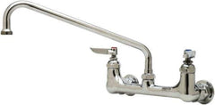 T&S Brass - Wall Mount, Kitchen Faucet without Spray - Swivel Base Faucet, Lever Handle, Low Spout, No Drain - Exact Tool & Supply
