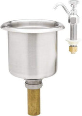 T&S Brass - Faucet Mount, Single Hole Bar and Hospitality Faucet - Dipperwell Faucet and Bowl, Knob Handle, Low Spout, External Drain - Exact Tool & Supply