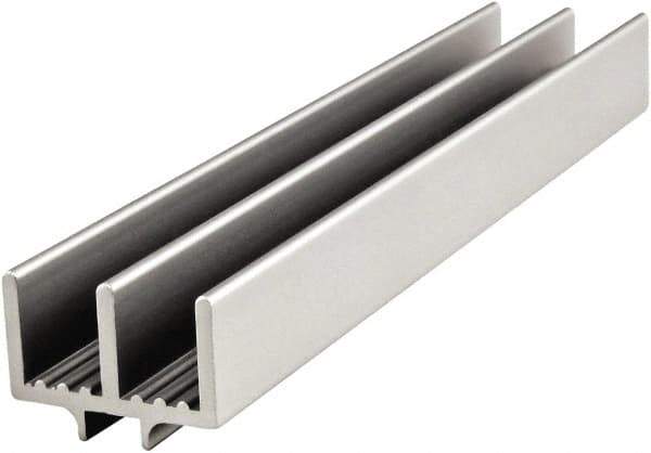 80/20 Inc. - 2 Panel, 0 to 19.05" Wide Door, Clear Anodized Aluminum Lower Door Track - 7.14mm Door Thickness - Exact Tool & Supply