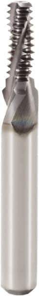 Seco - 9/16-12 UNC, 0.429" Cutting Diam, 4 Flute, Solid Carbide Helical Flute Thread Mill - Internal/External Thread, 1.209" LOC, 3-1/2" OAL, 14mm Shank Diam - Exact Tool & Supply