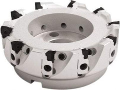 Seco - 10 Inserts, 250mm Cut Diam, 60mm Arbor Diam, 7.5mm Max Depth of Cut, Indexable Square-Shoulder Face Mill - 93° Lead Angle, 63mm High, XNEX 0806 Insert Compatibility - Exact Tool & Supply