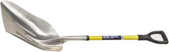 Ability One - 19" High x 15-1/4" Wide Round Steel Shovel - 29" Long Fiberglass Straight Handle - Exact Tool & Supply