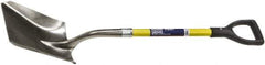 Ability One - 11-1/2" High x 9-1/2" Wide Square Steel Shovel - 29" Long Fiberglass Straight Handle - Exact Tool & Supply