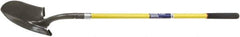 Ability One - 11" High x 8-7/8" Wide Round Steel Shovel - 48" Long Fiberglass Straight Handle - Exact Tool & Supply