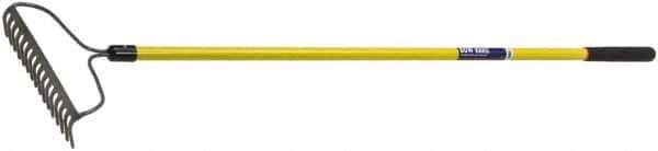 Ability One - Bow Rake with 57" Straight Fiberglass Handle - 16 Tines, 2-1/2" Tine Length - Exact Tool & Supply