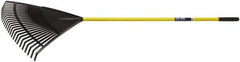 Ability One - Leaf Rake with 51" Straight Fiberglass Handle - 26 Tines, 12" Tine Length - Exact Tool & Supply