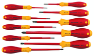 Insulated Slotted Screwdriver 2.0; 2.5; 3.0; 3.5; 4.5; 6.5mm & Phillips #0; 1; 2; 3. 10 Piece Set - Exact Tool & Supply