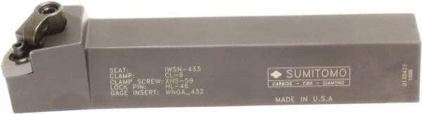 Sumitomo - MWLN, Right Hand Cut, -5° Lead Angle, 1-1/2" Shank Height x 1-1/2" Shank Width, Negative Rake Indexable Turning Toolholder - 6" OAL, WNMG 432 Insert Compatibility, Series Multi-Option - Exact Tool & Supply