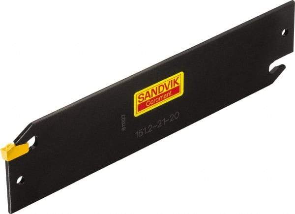 Sandvik Coromant - 1.256" Blade Height, 0.1841" Blade Width, 5-29/32" OAL, Neutral Cut, Double End Indexable Cut-Off Blade - 2.362" Max Depth of Cut, T-Max Q-Cut Series - Exact Tool & Supply