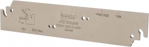 Iscar - 1.26" Blade Height, 0.098" Blade Width, 5-29/32" OAL, Neutral Cut, Single End Indexable Cut-Off Blade - TGFH Blade, Tang-Grip Series - Exact Tool & Supply