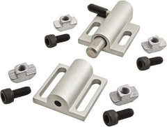 80/20 Inc. - 89mm Long x 38mm Wide x 0.66mm High, Deadbolt Latch with Side Latch - Aluminum Body with Stainless Steel Bolt, Spring & Handle, with Clear Anodized Finish - Exact Tool & Supply