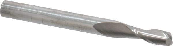 SGS - 7/32", 5/8" LOC, 1/4" Shank Diam, 2-1/2" OAL, 2 Flute, Solid Carbide Square End Mill - Single End, Uncoated, Spiral Flute, 30° Helix, Centercutting, Right Hand Cut, Right Hand Flute, Series 3 - Exact Tool & Supply
