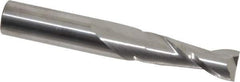 SGS - 21/64", 1" LOC, 3/8" Shank Diam, 2-1/2" OAL, 2 Flute, Solid Carbide Square End Mill - Single End, Uncoated, Spiral Flute, 30° Helix, Centercutting, Right Hand Cut, Right Hand Flute, Series 3 - Exact Tool & Supply