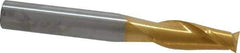 SGS - 5/16", 13/16" LOC, 5/16" Shank Diam, 2-1/2" OAL, 2 Flute, Solid Carbide Square End Mill - Single End, TiN Finish, Spiral Flute, 30° Helix, Centercutting, Right Hand Cut, Right Hand Flute, Series 3 - Exact Tool & Supply