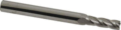 SGS - 13/64", 5/8" LOC, 1/4" Shank Diam, 2-1/2" OAL, 4 Flute, Solid Carbide Square End Mill - Single End, Uncoated, Spiral Flute, 30° Helix, Centercutting, Right Hand Cut, Right Hand Flute, Series 1 - Exact Tool & Supply