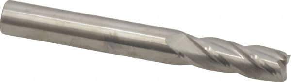 SGS - 19/64", 13/16" LOC, 5/16" Shank Diam, 2-1/2" OAL, 4 Flute, Solid Carbide Square End Mill - Single End, Uncoated, Spiral Flute, 30° Helix, Centercutting, Right Hand Cut, Right Hand Flute, Series 1 - Exact Tool & Supply