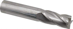 SGS - 3/4", 1-1/2" LOC, 3/4" Shank Diam, 4" OAL, 4 Flute, Solid Carbide Square End Mill - Single End, Uncoated, Spiral Flute, 30° Helix, Centercutting, Right Hand Cut, Right Hand Flute, Series 1 - Exact Tool & Supply