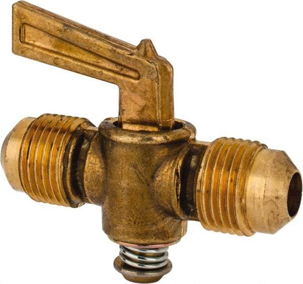 Parker - 3/8" Tube, Flare to Flare Drain Cock & Shutoff Valve - 30 Max psi - Exact Tool & Supply