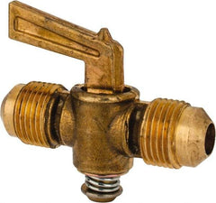 Parker - 3/8" Tube, Flare to Flare Drain Cock & Shutoff Valve - 30 Max psi - Exact Tool & Supply