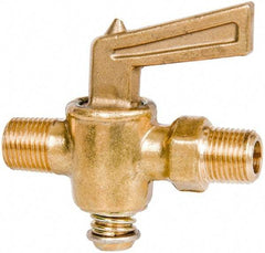 Parker - 1/8" Pipe, Male Pipe to Male Pipe Drain Cock & Shutoff Valve - 1/8-27 Thread, 30 Max psi - Exact Tool & Supply