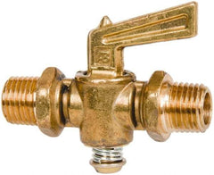 Parker - 1/4" Pipe, Male Pipe to Male Pipe Drain Cock & Shutoff Valve - 1/4-18 Thread, 30 Max psi - Exact Tool & Supply