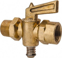 Parker - 3/8" Pipe, Female Pipe to Male Pipe Drain Cock & Shutoff Valve - 3/8-18 Thread, 30 Max psi - Exact Tool & Supply