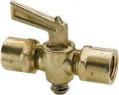 Parker - 1/4" Pipe, Female Pipe to Female Pipe Drain Cock & Shutoff Valve - 1/4-18 Thread, 30 Max psi - Exact Tool & Supply