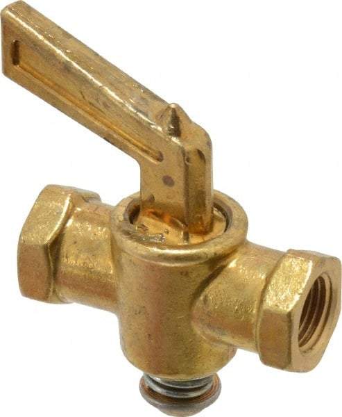 Parker - 1/8" Pipe, Female Pipe to Female Pipe Drain Cock & Shutoff Valve - 1/8-27 Thread, 30 Max psi - Exact Tool & Supply