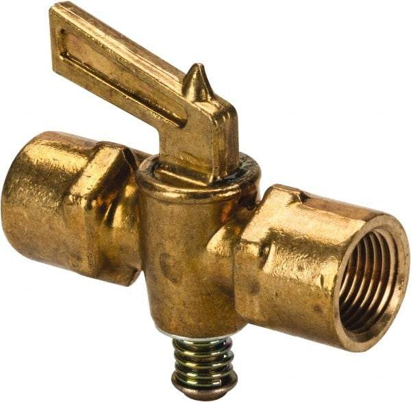 Parker - 3/8" Pipe, Female Pipe to Female Pipe Drain Cock & Shutoff Valve - 3/8-18 Thread, 30 Max psi - Exact Tool & Supply