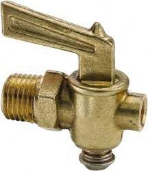 Parker - 1/2" Pipe, Male Pipe Drain Cock & Shutoff Valve - 1/8-27 Thread, 150 Max psi - Exact Tool & Supply
