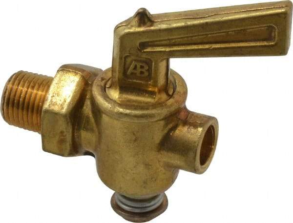 Parker - 1/8" Pipe, Male Pipe Drain Cock & Shutoff Valve - 1/8-27 Thread, 150 Max psi - Exact Tool & Supply