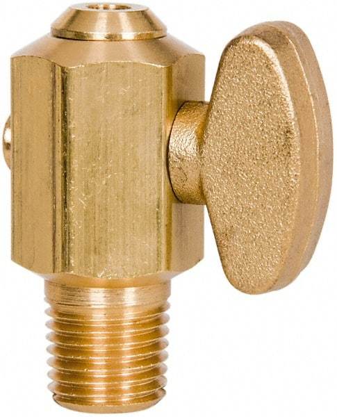 Parker - 1/4" Pipe, Male Pipe Drain Cock & Shutoff Valve - 1/4-18 Thread, 150 Max psi - Exact Tool & Supply