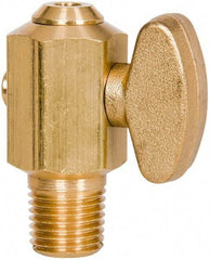 Parker - 1/4" Pipe, Male Pipe Drain Cock & Shutoff Valve - 1/4-18 Thread, 150 Max psi - Exact Tool & Supply