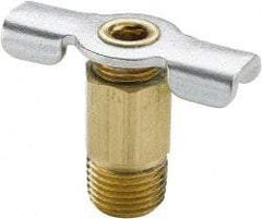 Parker - 1/8" Pipe, Internal Seal Drain Cock & Shutoff Valve - 1/8-27 Thread, 150 Max psi - Exact Tool & Supply
