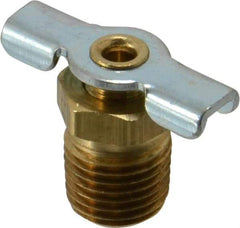 Parker - 1/4" Pipe, Internal Seal Drain Cock & Shutoff Valve - 1/4-18 Thread, 150 Max psi - Exact Tool & Supply