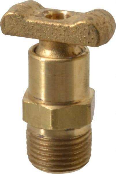 Parker - 3/8" Pipe, Male Pipe Drain Cock & Shutoff Valve - 3/8-18 Thread, 150 Max psi - Exact Tool & Supply