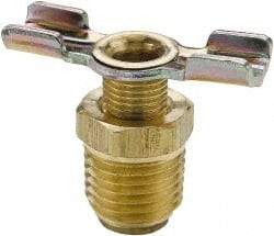 Parker - 3/8" Pipe, External Seal Drain Cock & Shutoff Valve - 3/8-18 Thread, 150 Max psi - Exact Tool & Supply