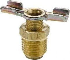 Parker - 3/8" Pipe, External Seal Drain Cock & Shutoff Valve - 3/8-18 Thread, 150 Max psi - Exact Tool & Supply