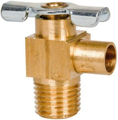 Parker - 1/4" Pipe, 3/8" Tube, Tube to Male Pipe Drain Cock & Shutoff Valve - 1/4-18 Thread, 150 Max psi - Exact Tool & Supply