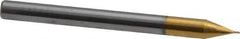 SGS - 1/64", 1/32" LOC, 1/8" Shank Diam, 1-1/2" OAL, 4 Flute, Solid Carbide Square End Mill - Single End, TiN Finish, Spiral Flute, 30° Helix, Centercutting, Right Hand Cut, Right Hand Flute, Series 1 - Exact Tool & Supply