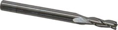 SGS - 5/32", 1/2" LOC, 3/16" Shank Diam, 2" OAL, 3 Flute, Solid Carbide Square End Mill - Single End, Uncoated, Spiral Flute, 30° Helix, Centercutting, Right Hand Cut, Right Hand Flute, Series 5 - Exact Tool & Supply