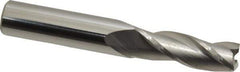 SGS - 11/32", 1" LOC, 3/8" Shank Diam, 2-1/2" OAL, 3 Flute, Solid Carbide Square End Mill - Single End, Uncoated, Spiral Flute, 30° Helix, Centercutting, Right Hand Cut, Right Hand Flute, Series 5 - Exact Tool & Supply