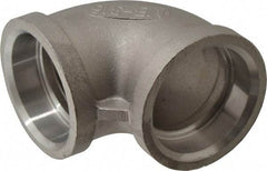 Merit Brass - 1-1/4" Grade 316 Stainless Steel Pipe 90° Elbow - Socket Weld x Socket Weld End Connections, 150 psi - Exact Tool & Supply